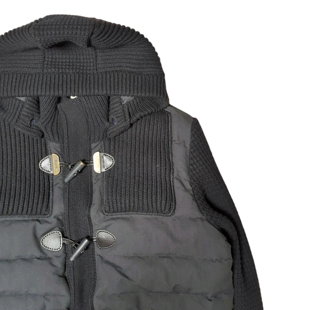 美品 BARK ダッフル ダウン切り替え ワッフル ブラック L イタリア製