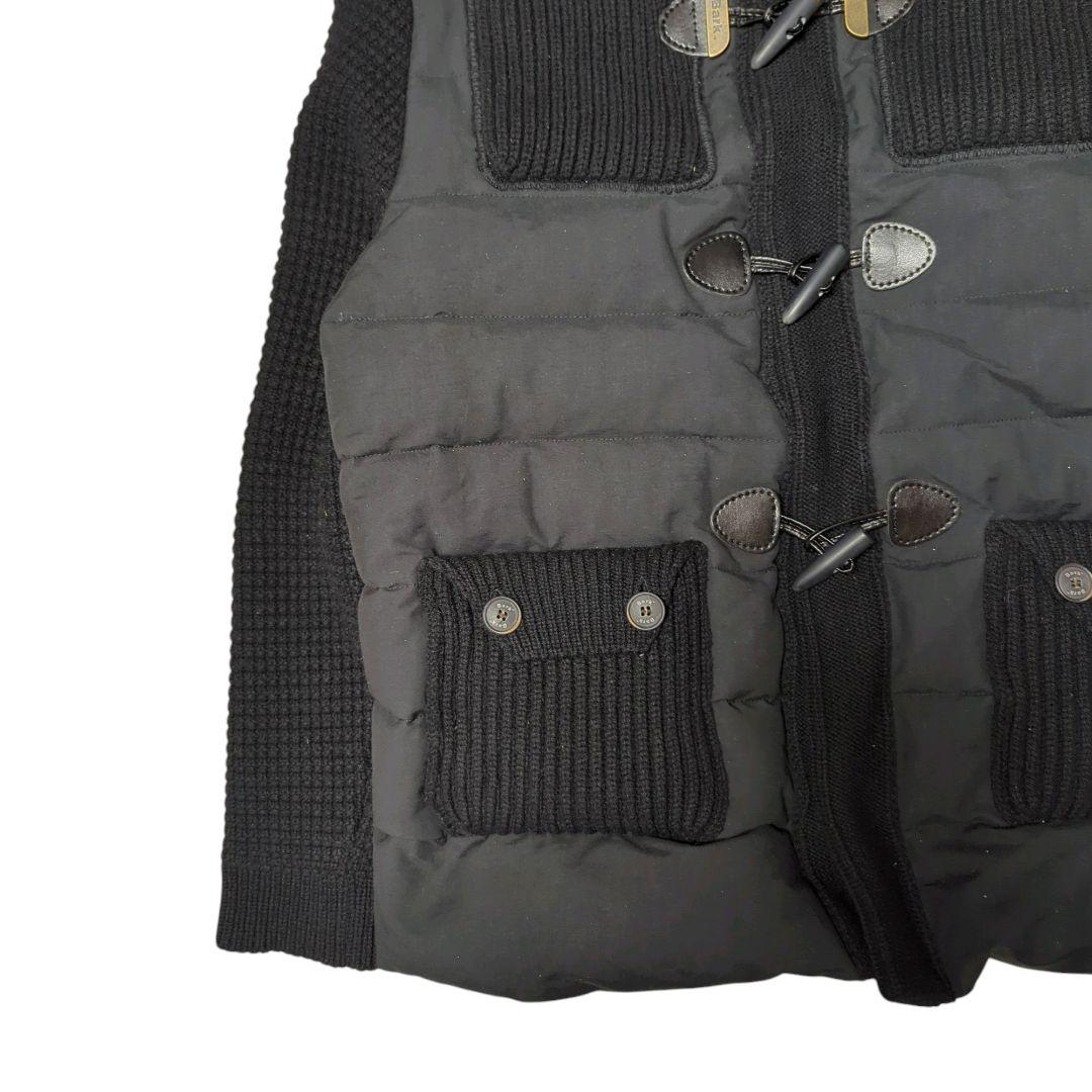 美品 BARK ダッフル ダウン切り替え ワッフル ブラック L イタリア製