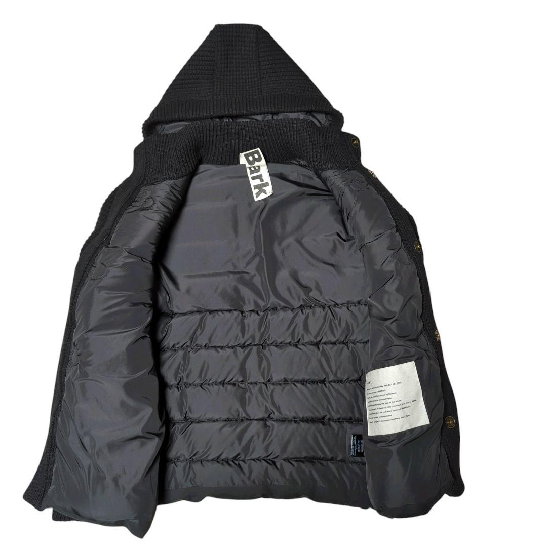 美品 BARK ダッフル ダウン切り替え ワッフル ブラック L イタリア製