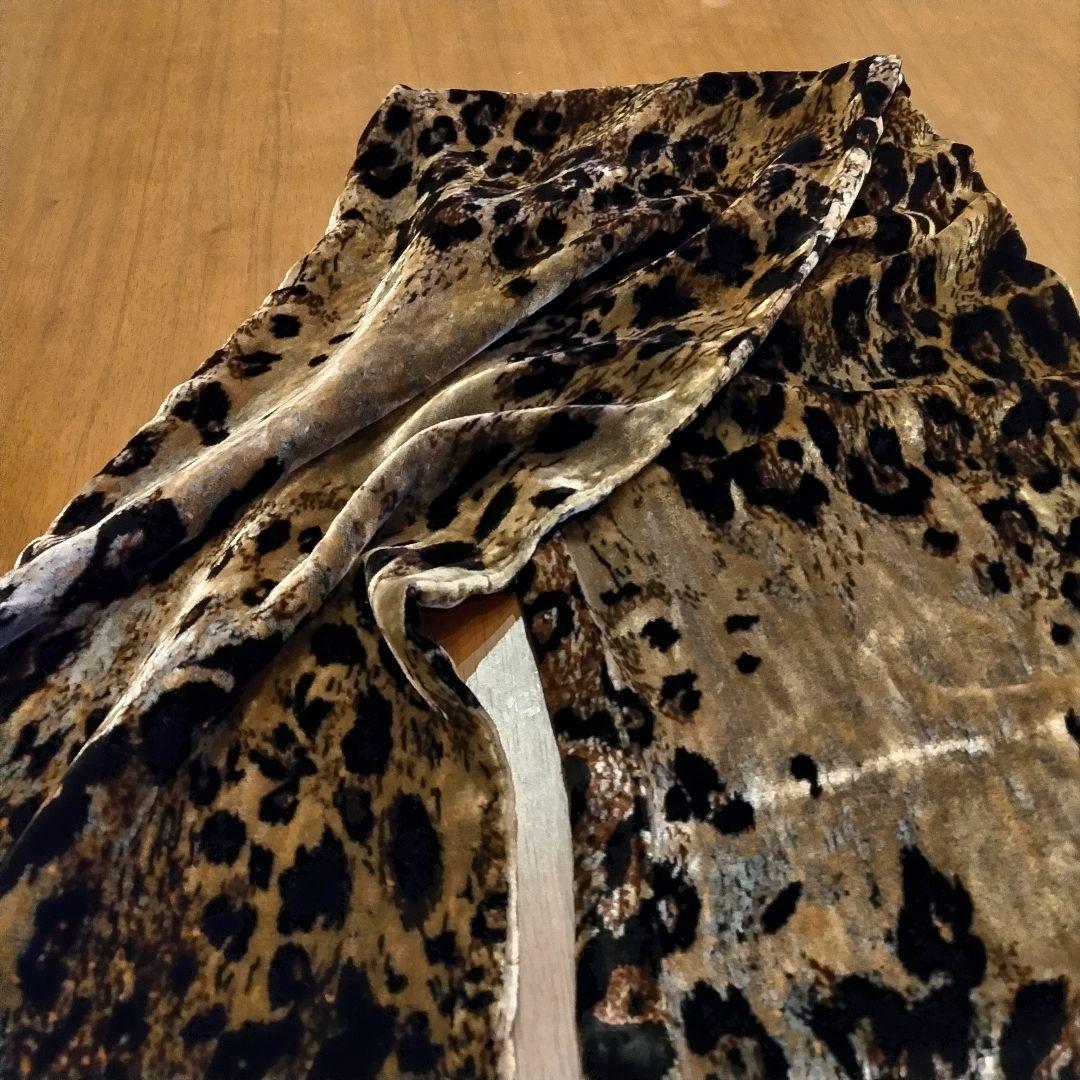 ＲＯＥＮブラウン レオパード柄 ベルベット ストール