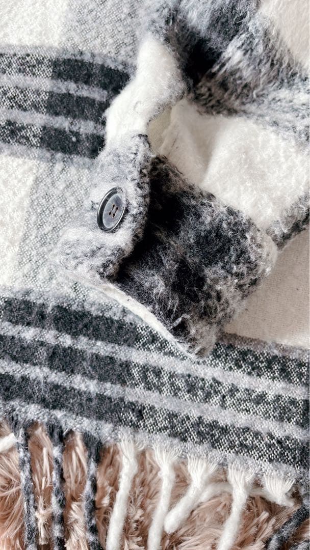 ZARA チェック柄コート　アウター　レディース　ホワイト