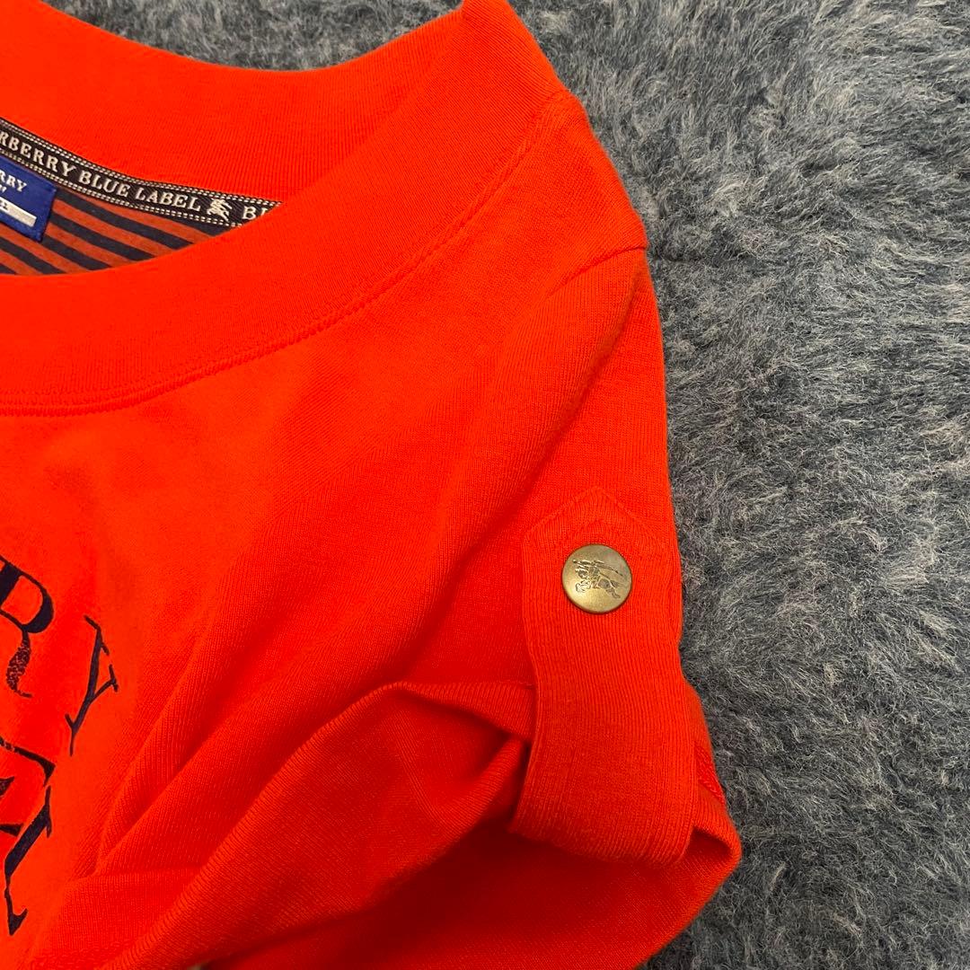 美品 BURBERRY バーバリー Tシャツ オレンジ ホースマーク