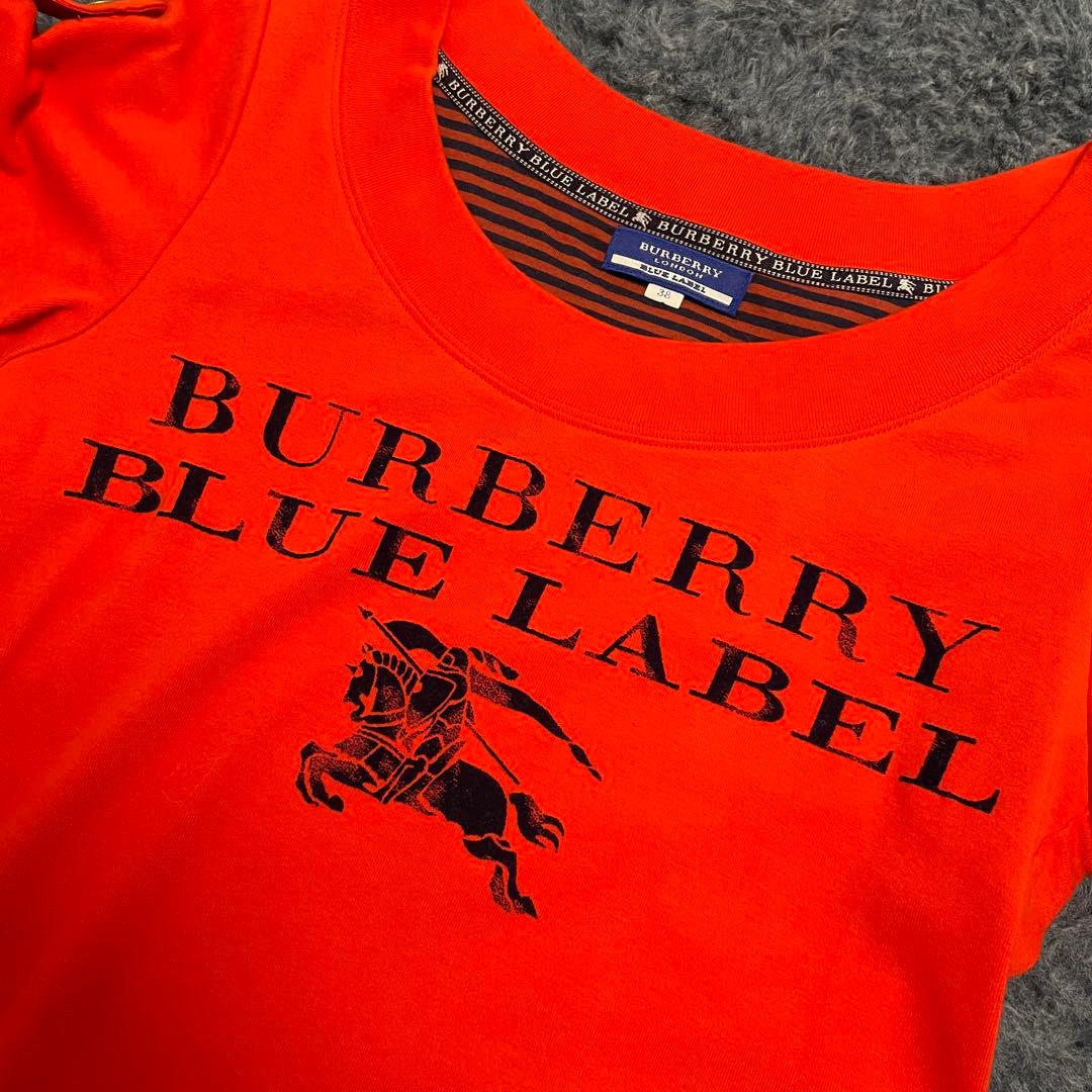 美品 BURBERRY バーバリー Tシャツ オレンジ ホースマーク