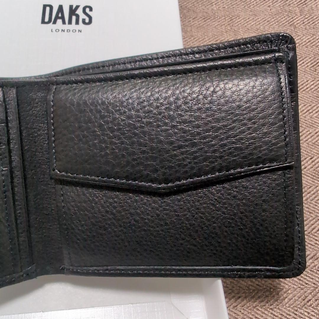 DAKS ブラックレザー 二つ折り財布