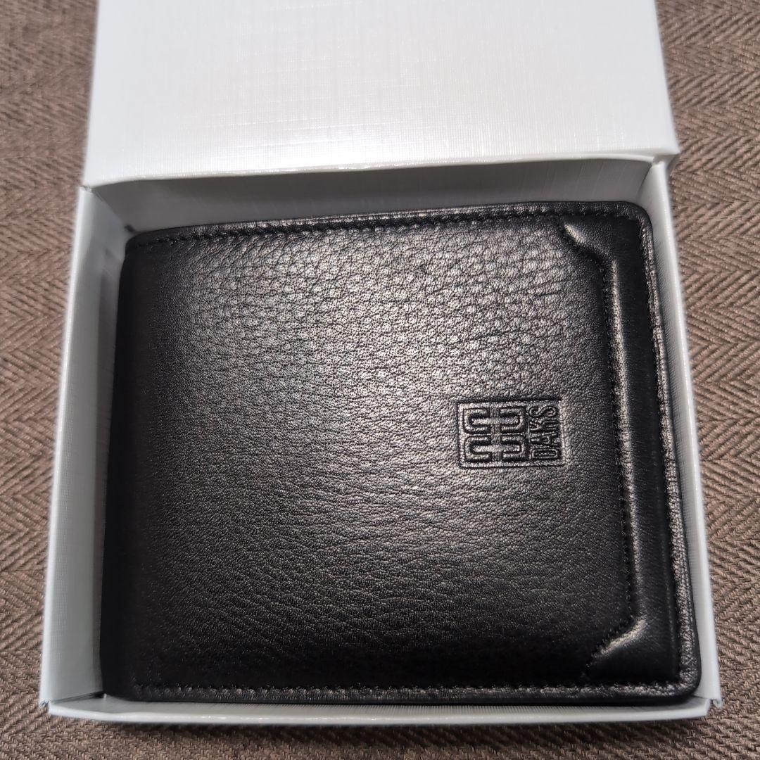 DAKS ブラックレザー 二つ折り財布