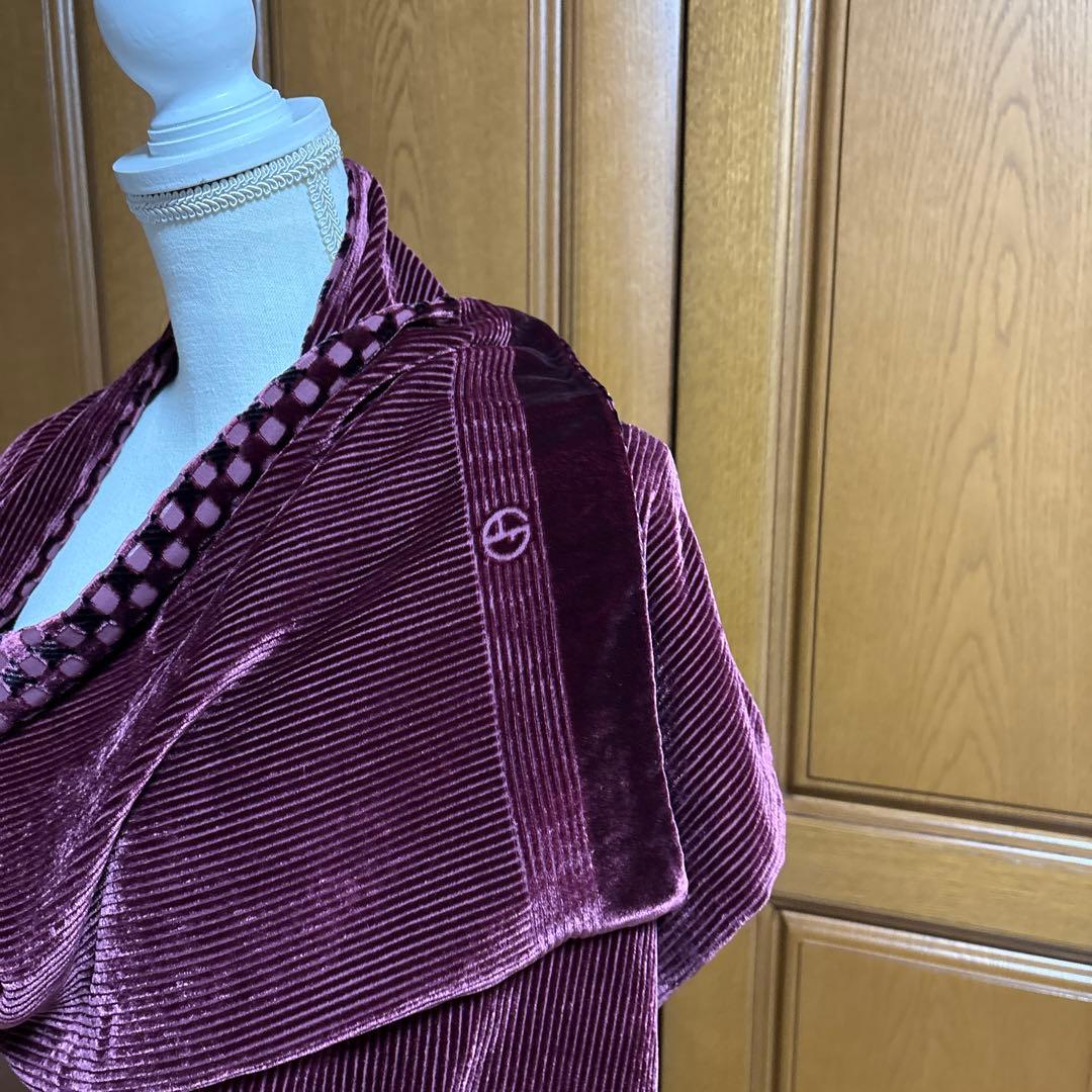 ジョルジオアルマーニ男女兼用ワインレッド 柄 マフラー