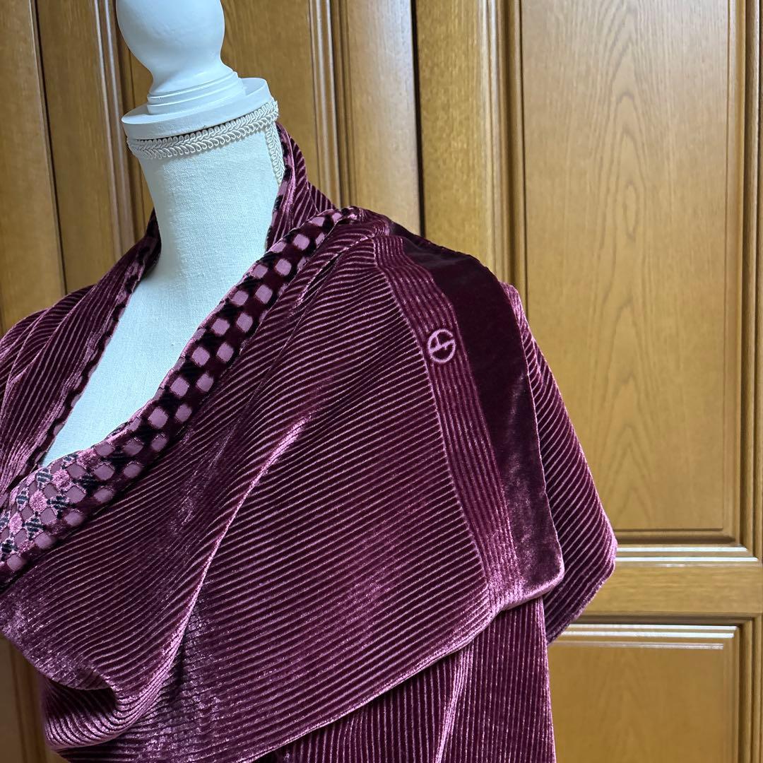 ジョルジオアルマーニ男女兼用ワインレッド 柄 マフラー