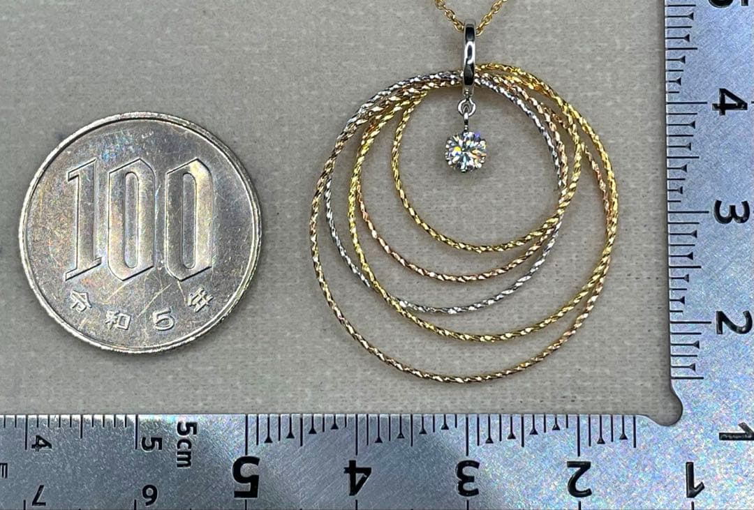 専用JA193★高級 ダイヤモンド0.204ct スリーカラー ネックレス鑑定付