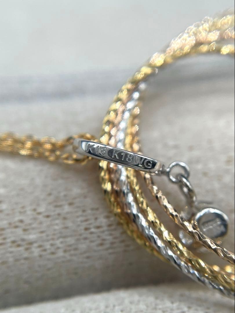 専用JA193★高級 ダイヤモンド0.204ct スリーカラー ネックレス鑑定付