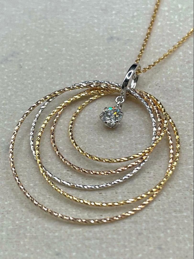 専用JA193★高級 ダイヤモンド0.204ct スリーカラー ネックレス鑑定付