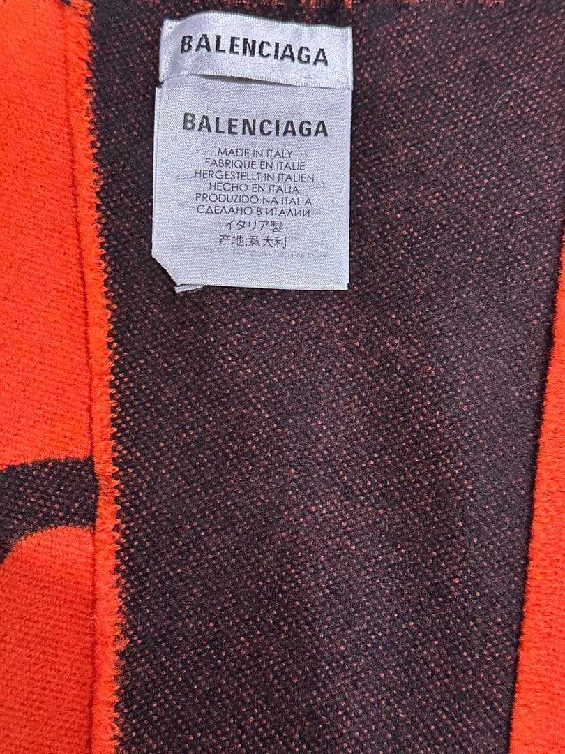 マ*助様 【極美品】BALENCIAGA マフラー オレンジ×ブラック