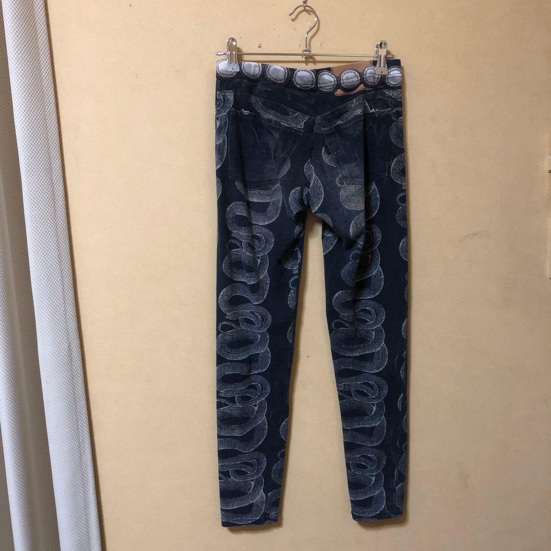 ヒステリックグラマー　スネーク転写スキニーレギンス ダークグレー