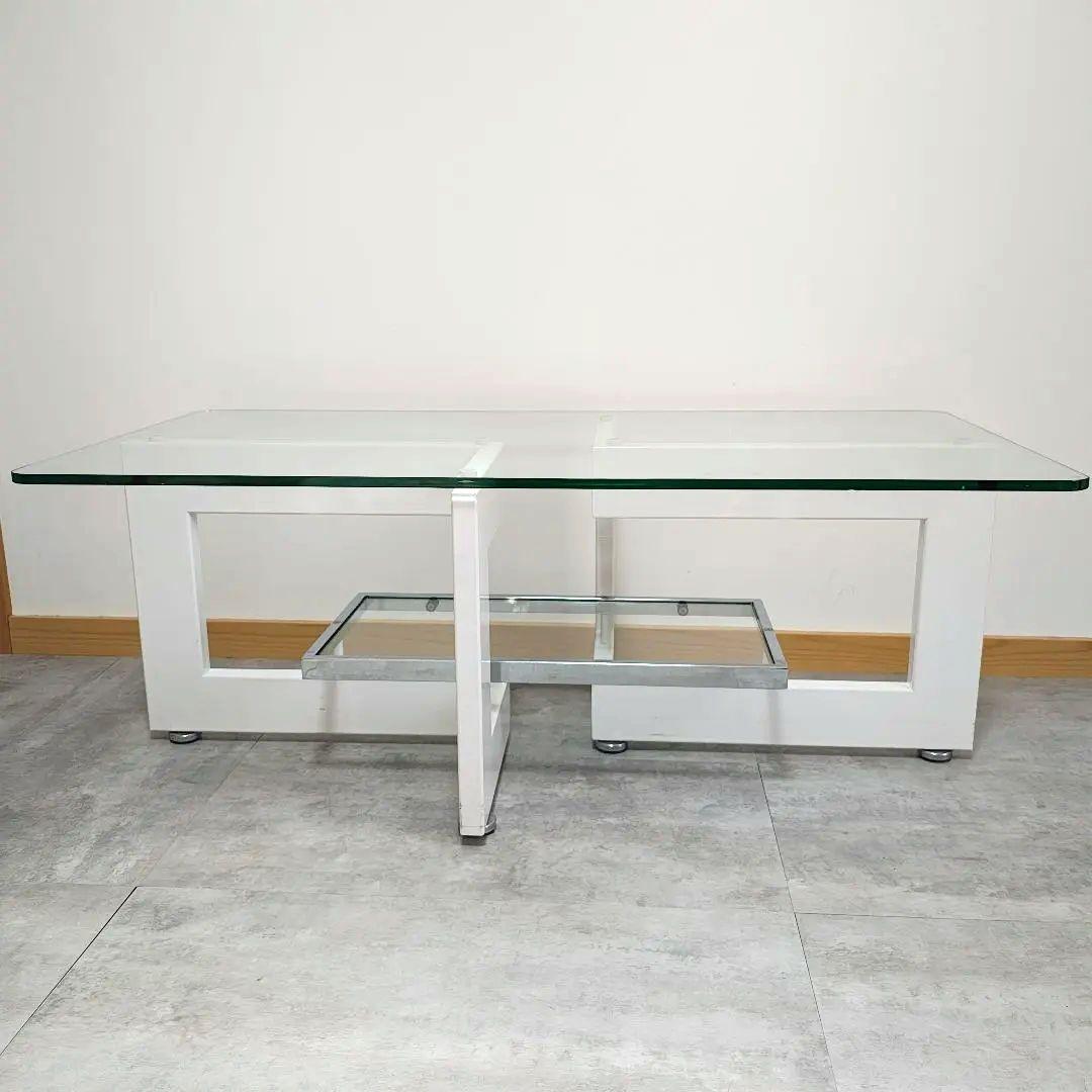 IDC大塚家具 アルテジャパン ガラス センター テーブル ホワイトYG-65