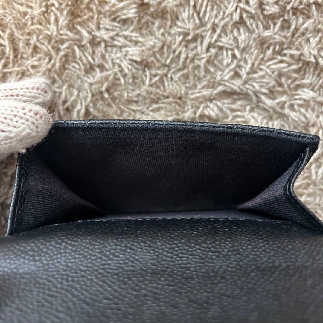 CHANEL クラシック　三つ折り　ミニ財布 ブラック