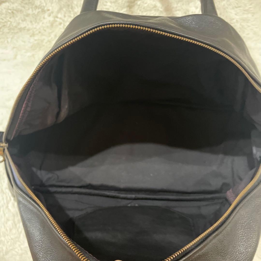 ジャスエムビー　スモールトラベラー ボストンバッグ レザー ブラック　英国製