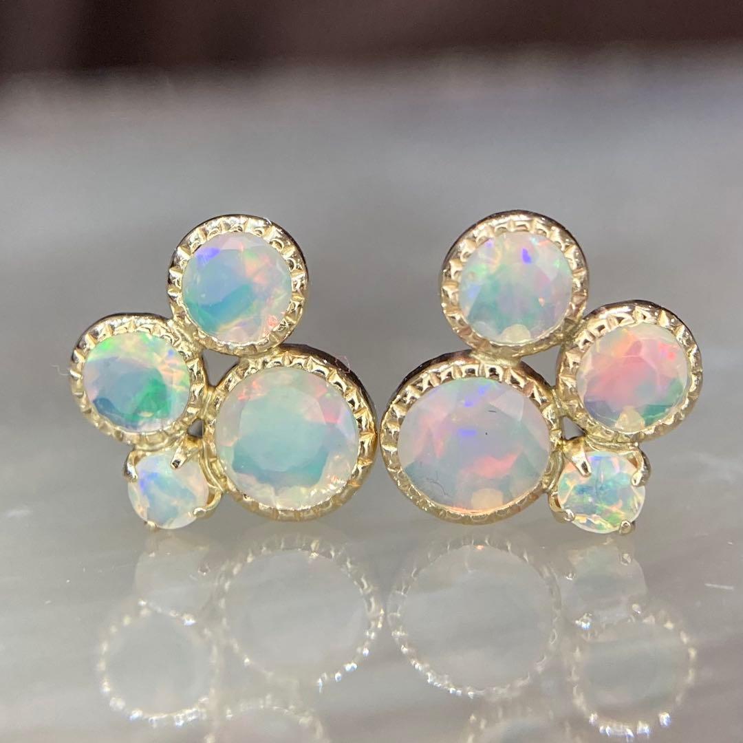 【新品未使用】k10 天然オパール　ピアス