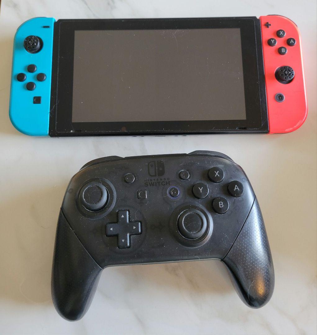 SUBA.T出品　ニンテンドースイッチ本体ジャンク　プロコン動作品セット