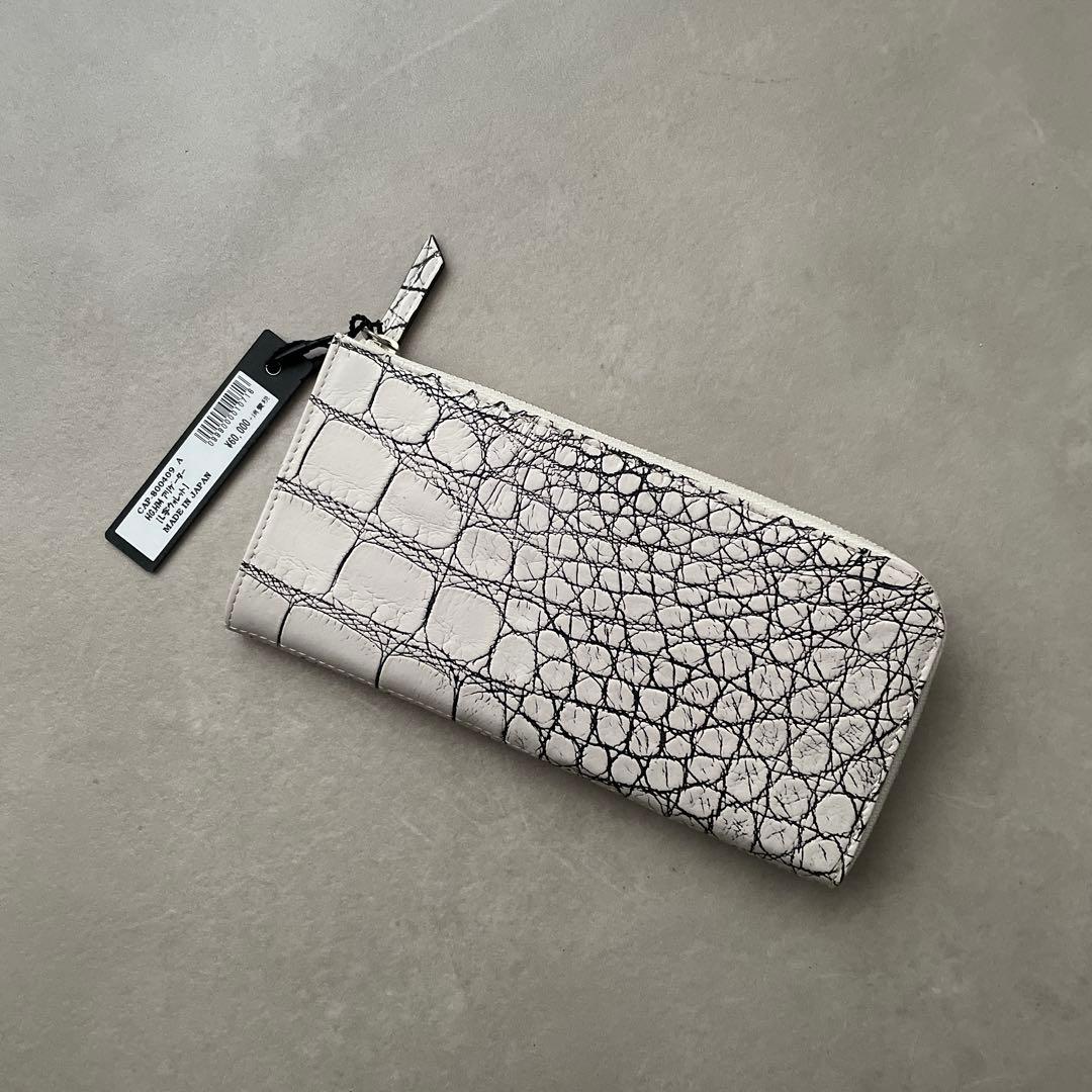 【新品タグ付】COTO アリゲーター ワニ革 レザー 長財布 ホワイト