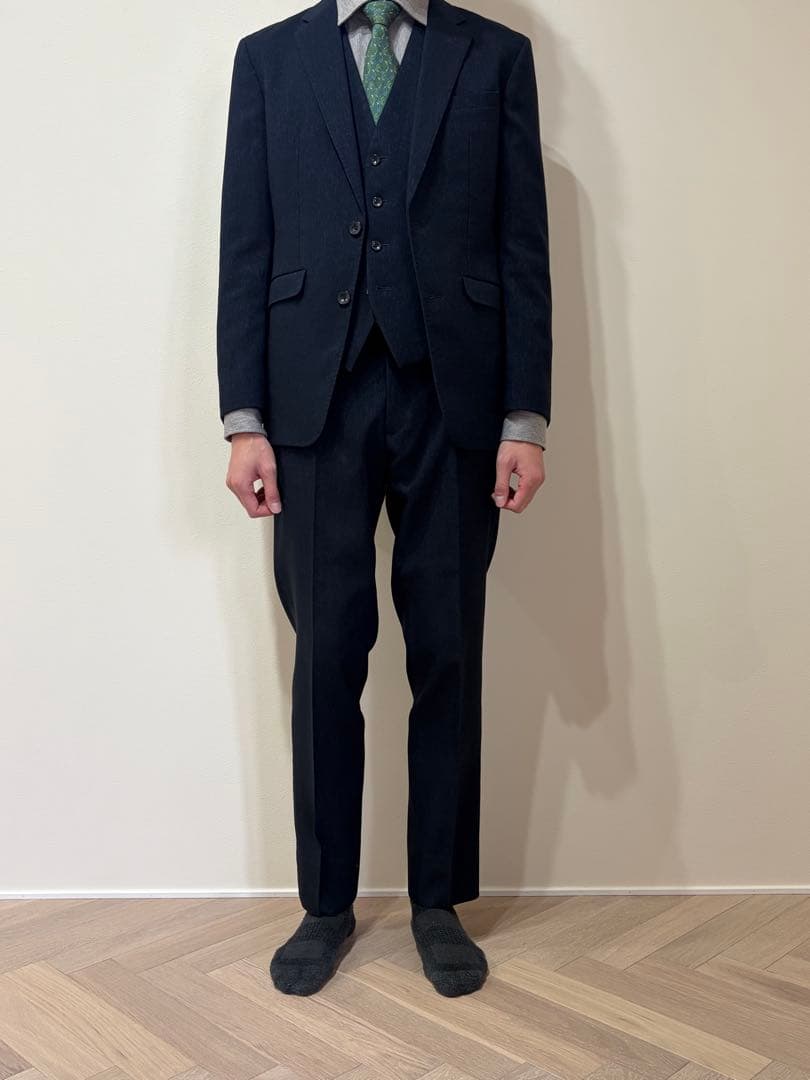 スーツセレクト　スリーピース　ネイビー　スーツ
