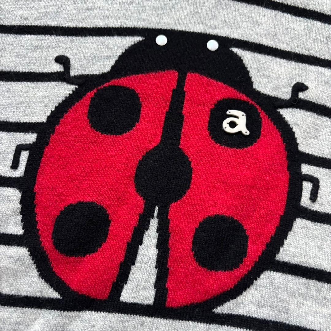 archivio タートルネック ウールニットセーター てんとう虫 ボーダー柄