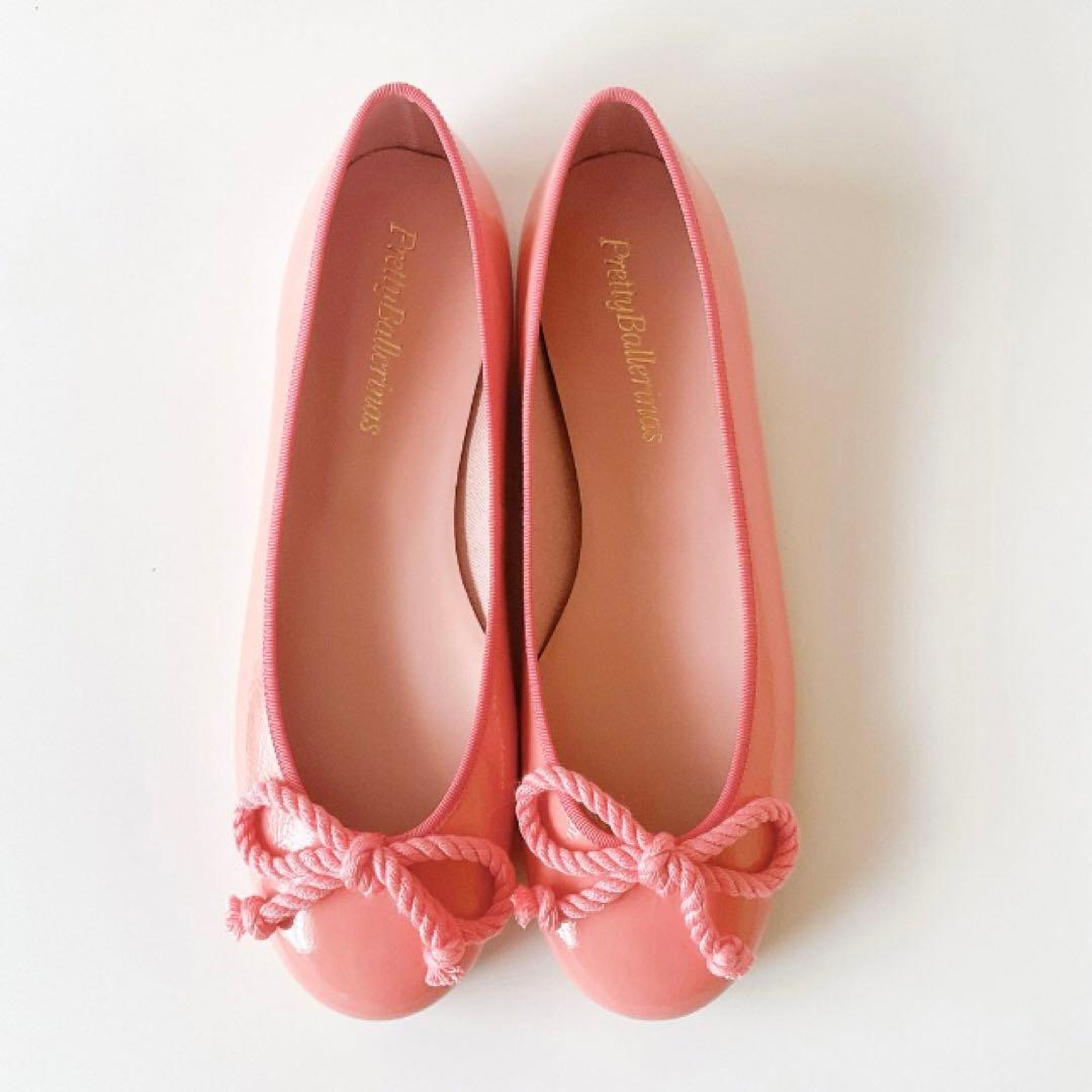 【未使用】38/24cmプリティバレリーナ バレエシューズフラットシューズピンク
