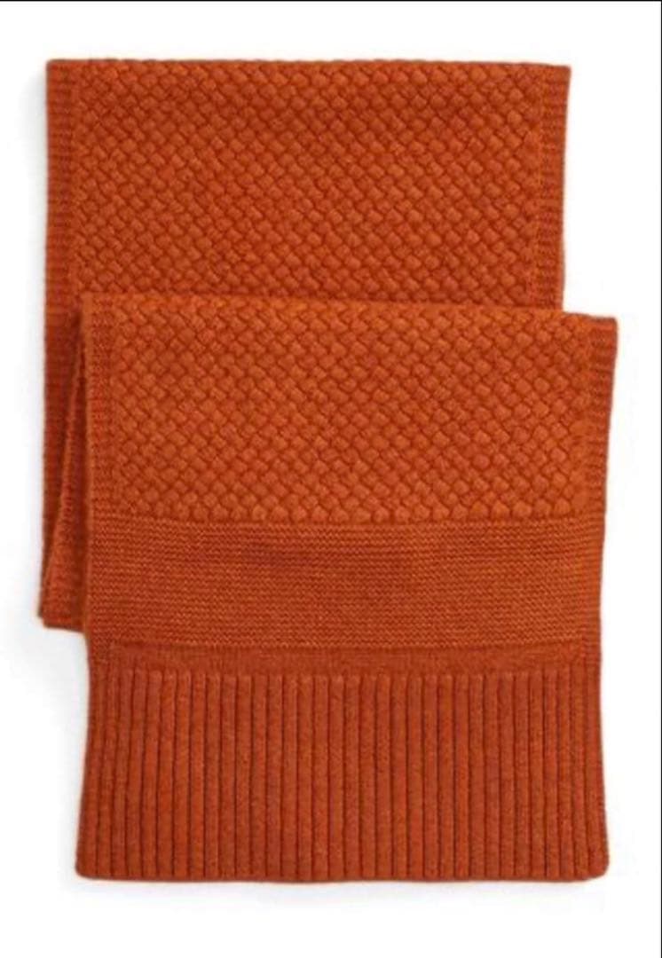 RRL バスケットウィーブカシミヤ　マフラー　ダブルアールエル　オレンジ
