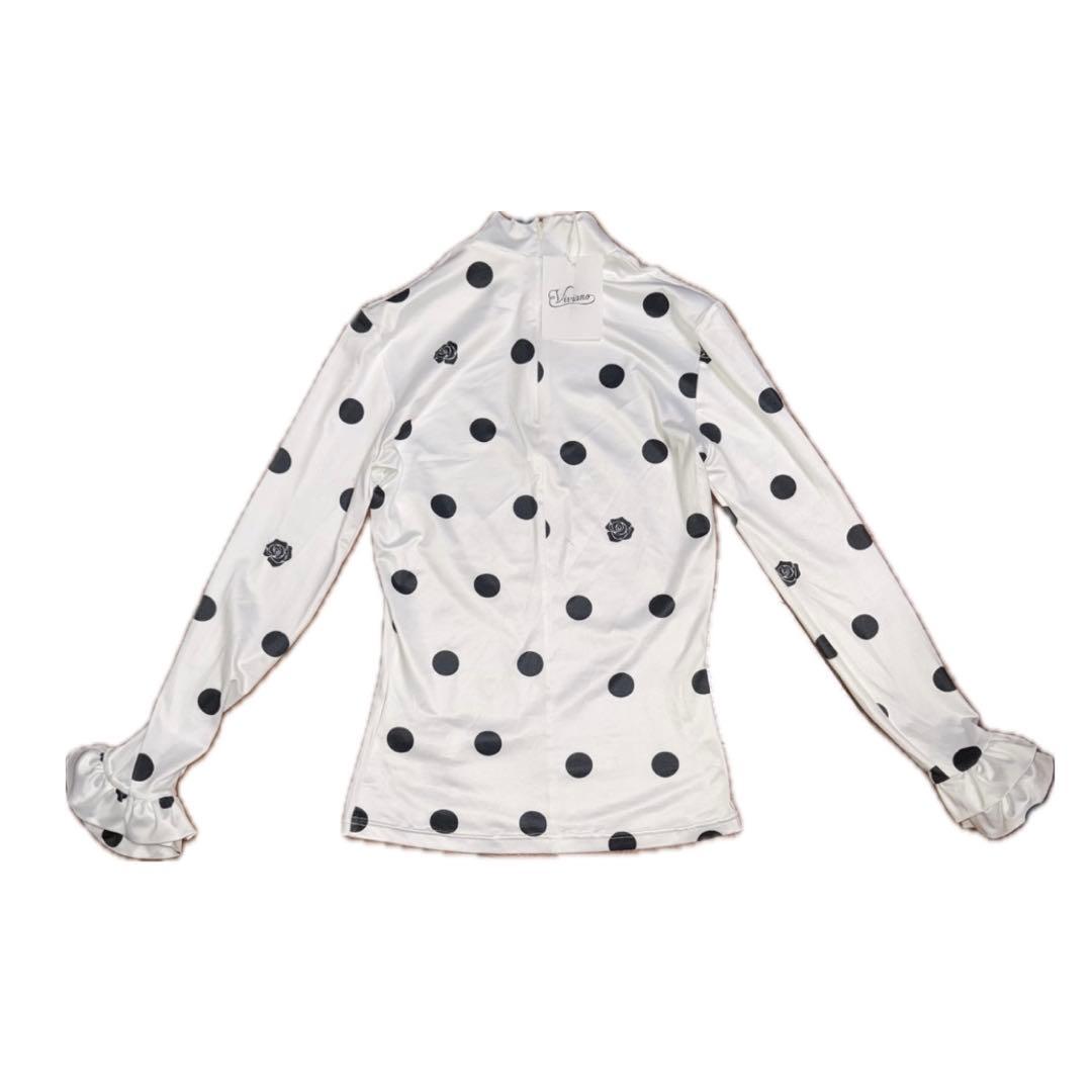 VIVIANO Ruffle Elastic Top dot ドット