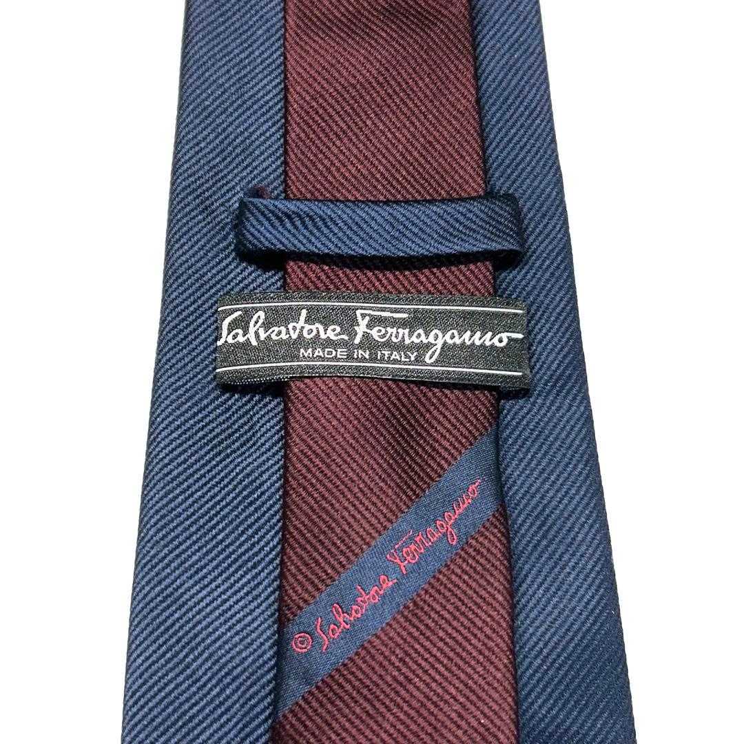 【未使用に近い✨】サルヴァトーレフェラガモ ネクタイ バイカラー 無地 ソリッド