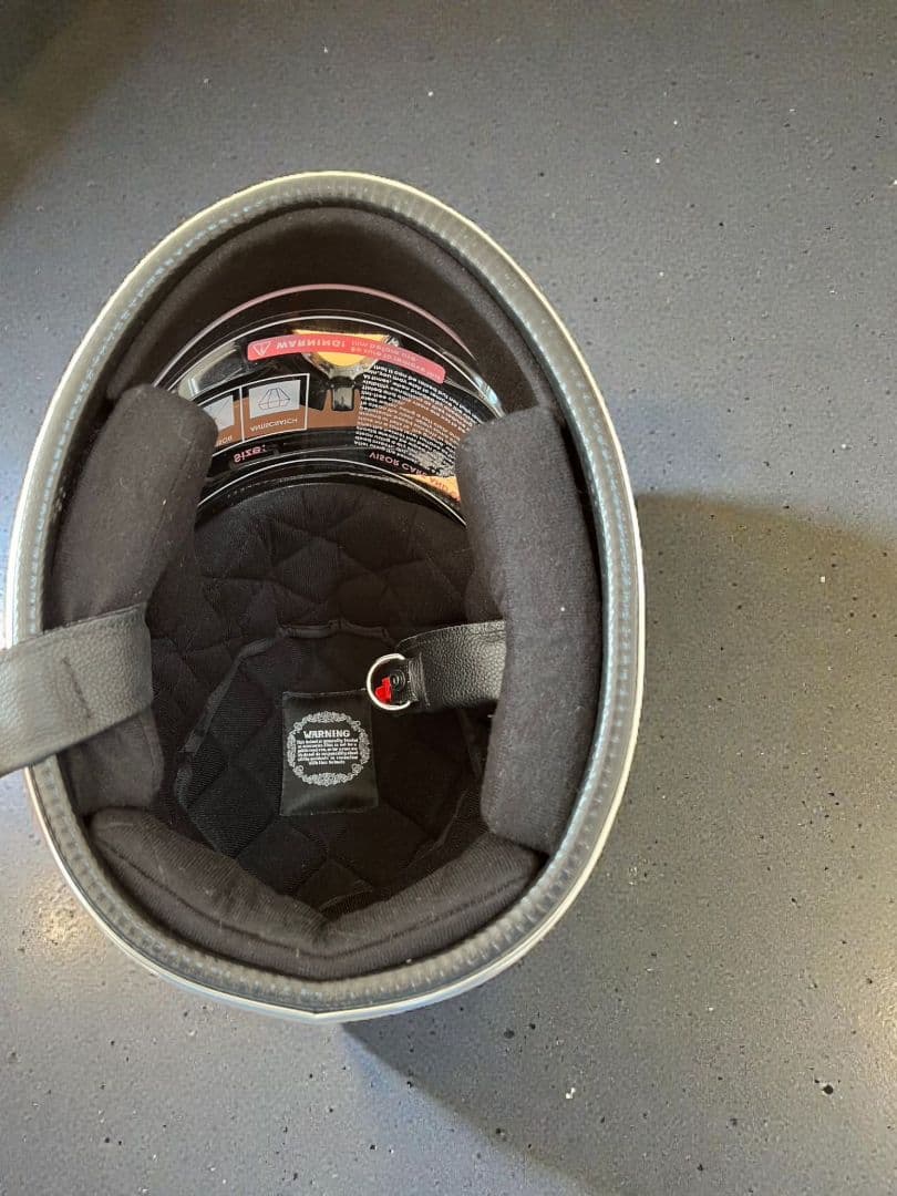 ヴィンテージ風ヘルメット ブラック クローム