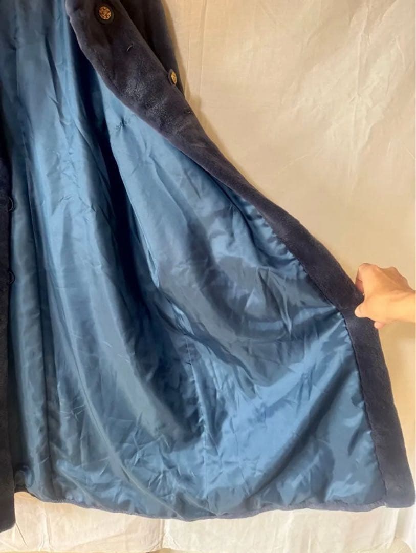 【保証書付き】定価75万円 EMBA シェアードミンクミネラルブルーロングコート