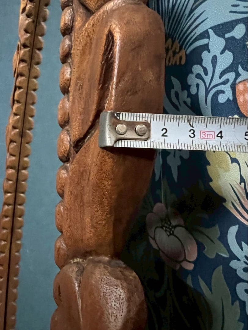 S-fam＊大きめ 木彫り 壁掛けミラー 鏡 インテリア アンティーク