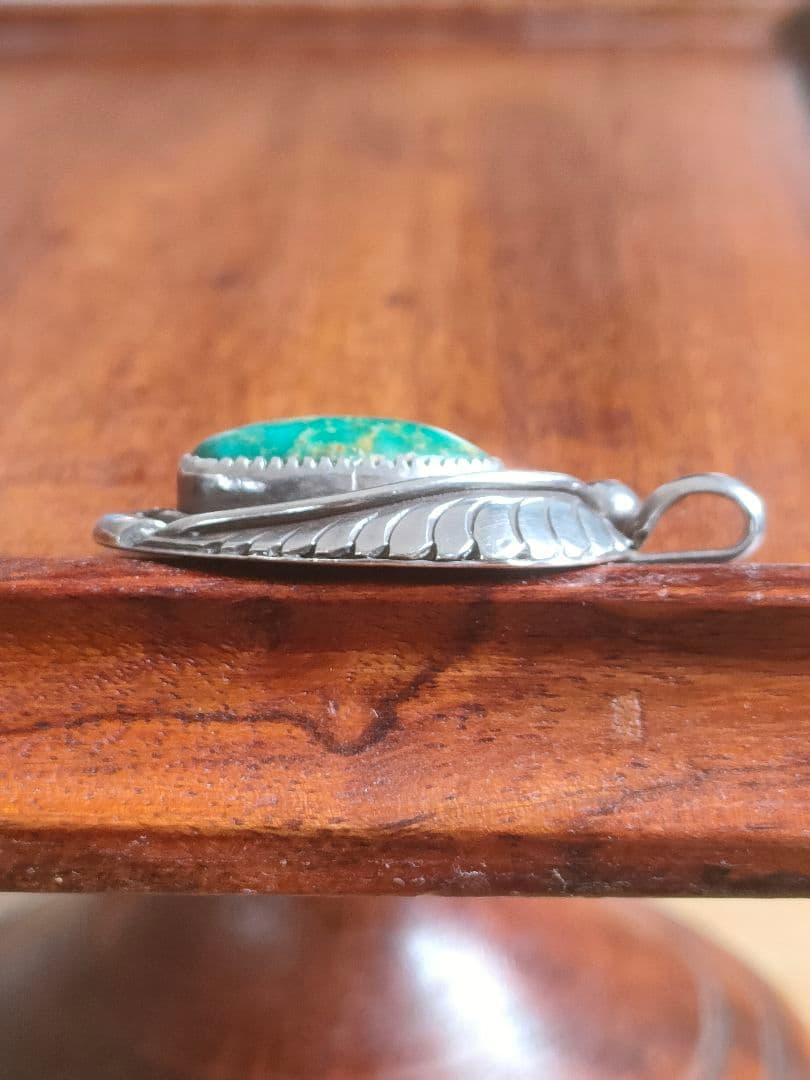 なつきナバホ族ロイストンターコイズSTERLING シルバーペンダント　オ