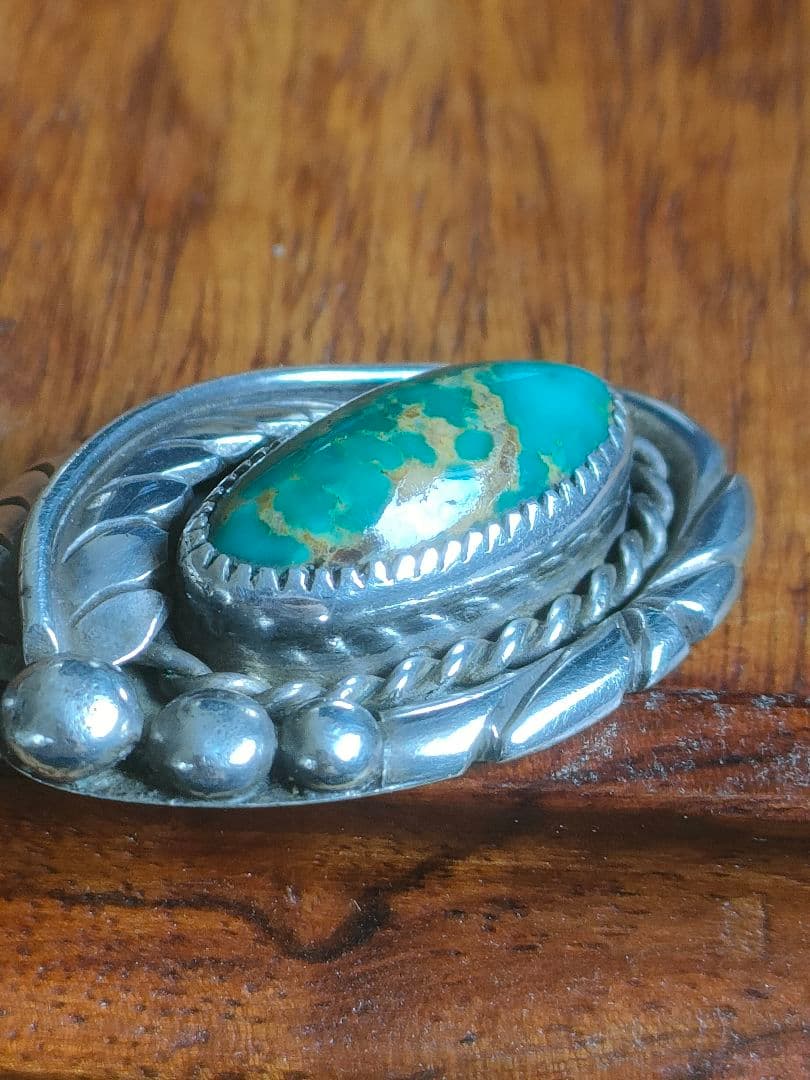 なつきナバホ族ロイストンターコイズSTERLING シルバーペンダント　オ