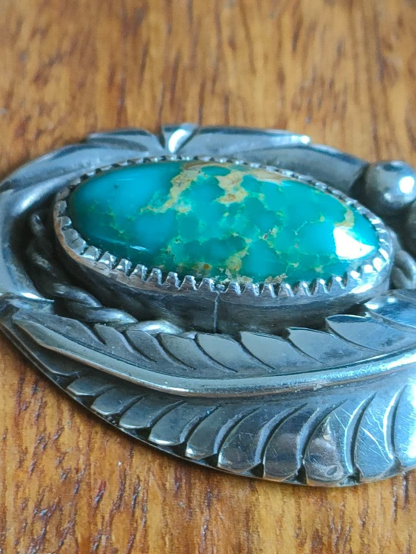 なつきナバホ族ロイストンターコイズSTERLING シルバーペンダント　オ