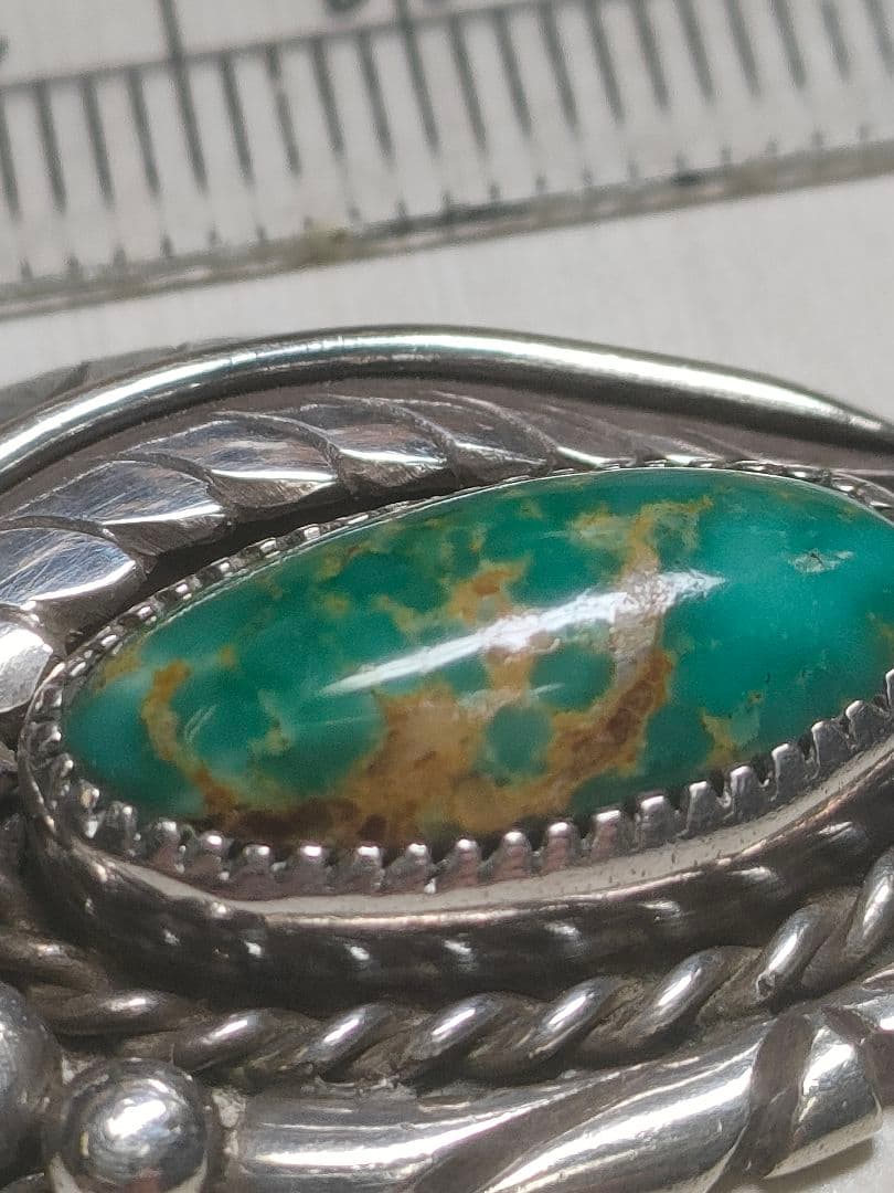 なつきナバホ族ロイストンターコイズSTERLING シルバーペンダント　オ