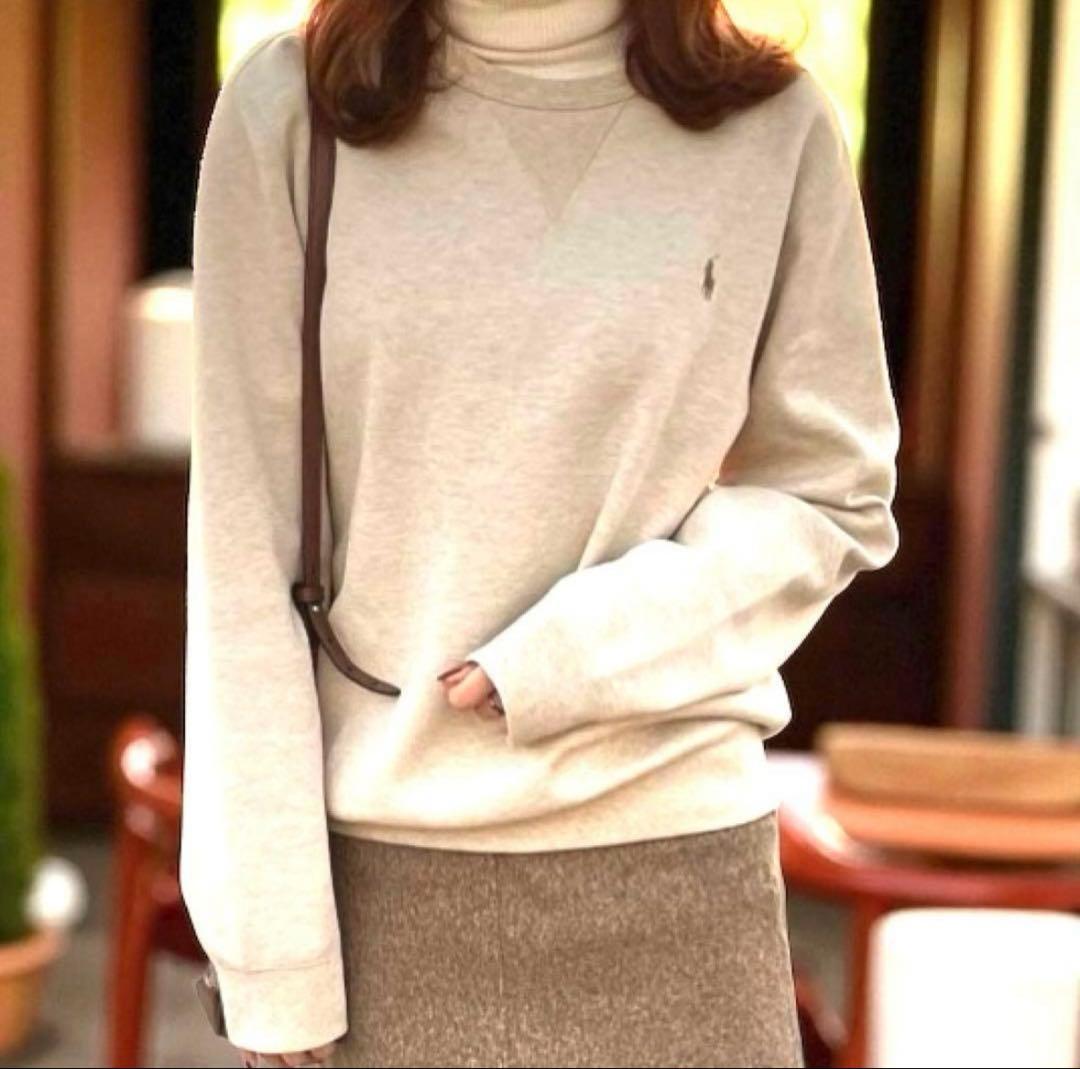 未使用級✳︎ポロラルフローレン現行ライトベージュ大人気スウェットトレーナー正規品