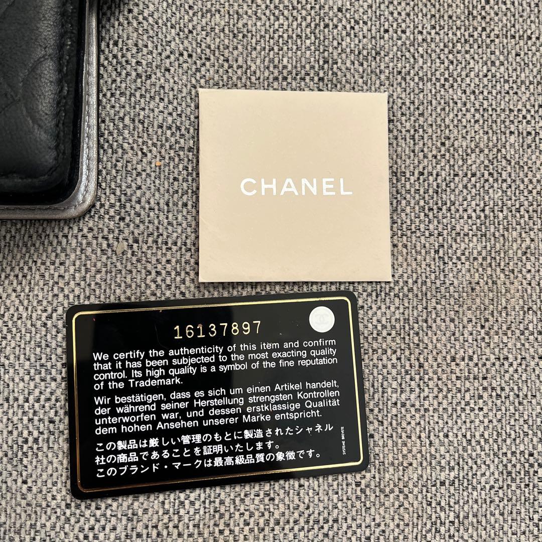CHANEL カメリア　二つ折り財布　ブラック　正規品