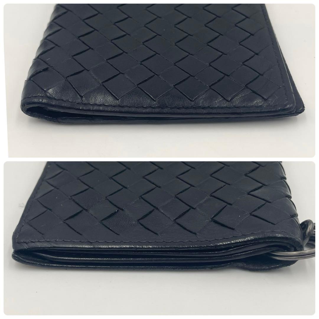 BOTTEGA VENETA イントレチャート カードケース チェーン付き 黒