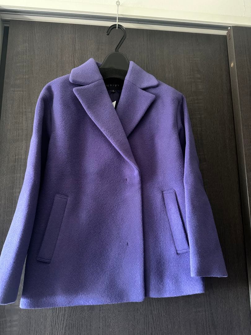 【新品】INDIVI 紫色 ウールコート