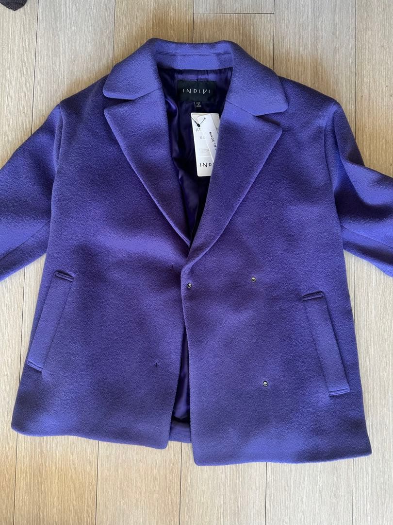 【新品】INDIVI 紫色 ウールコート