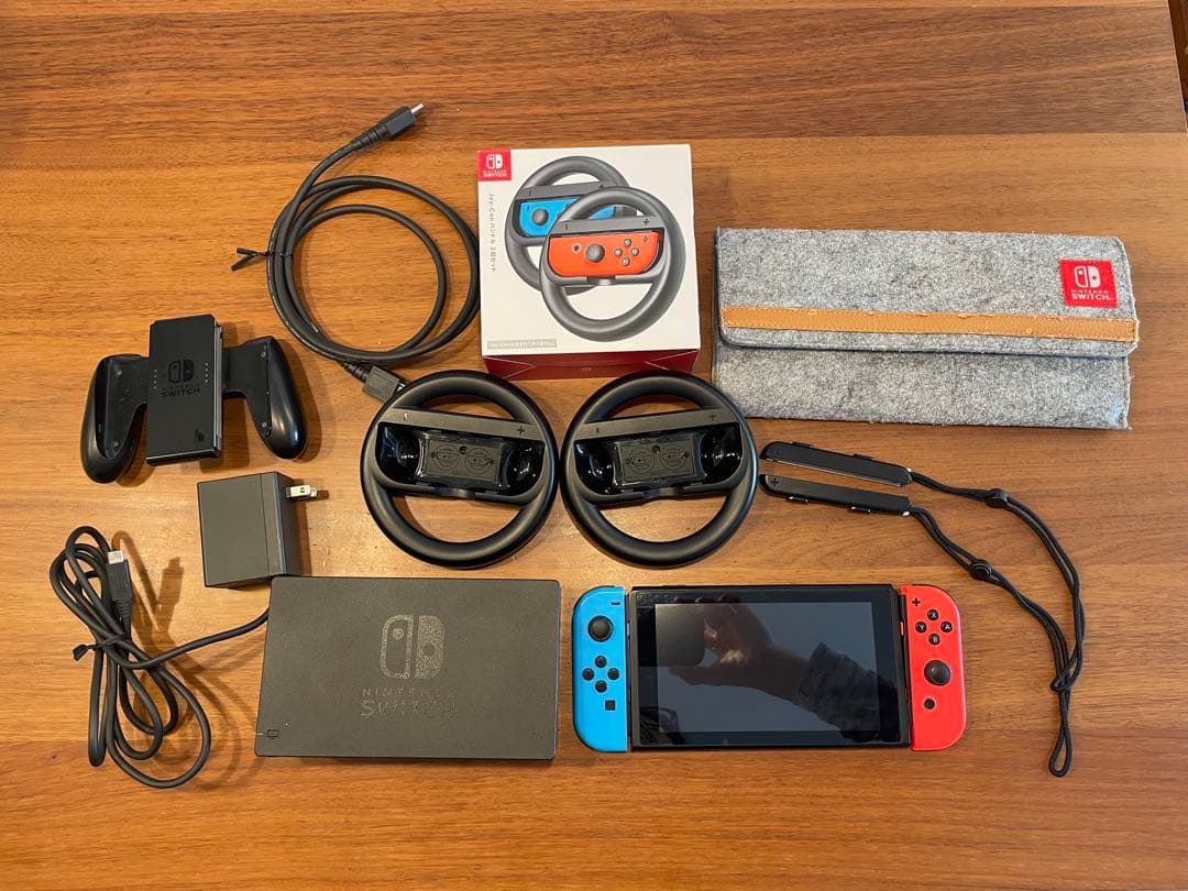 Nintendo Switch 本体 青/オレンジ + ハンドルコントローラー