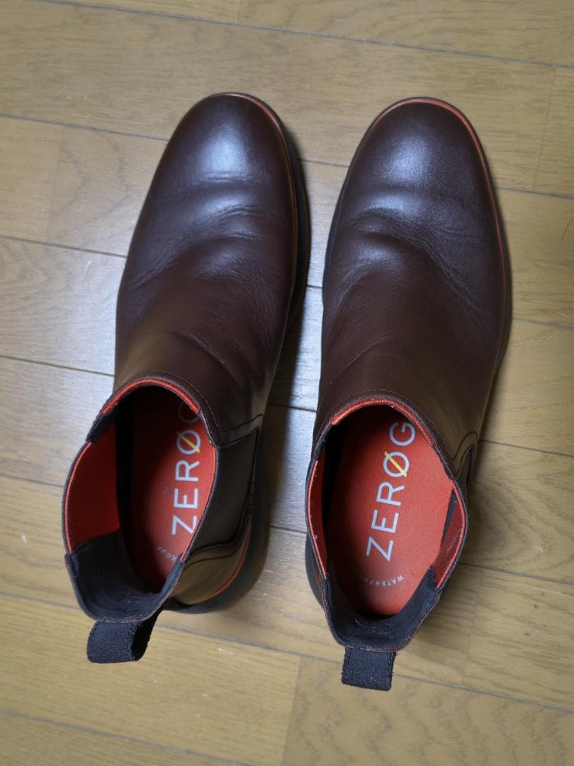 Cole Haan ダークブラウン 防水サイドゴアブーツ オレンジトリム　9.5