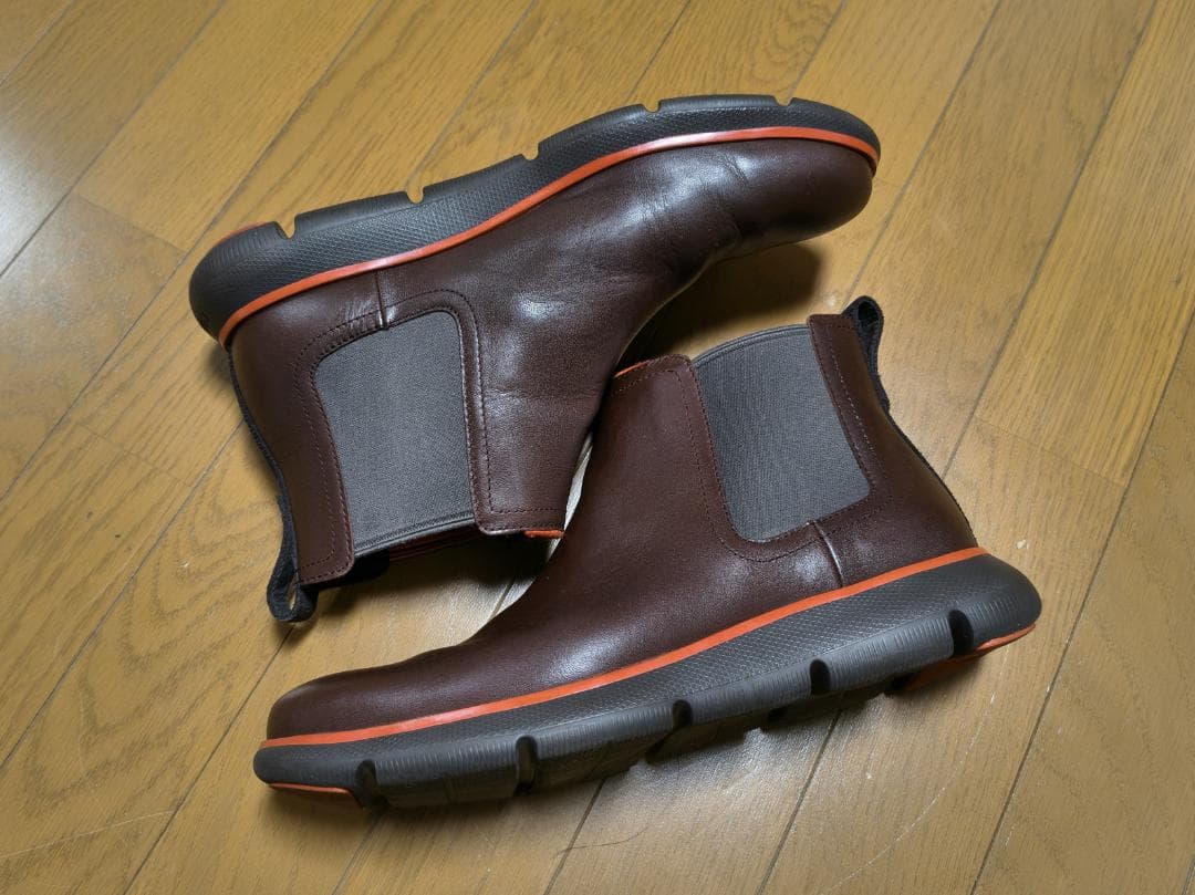 Cole Haan ダークブラウン 防水サイドゴアブーツ オレンジトリム　9.5