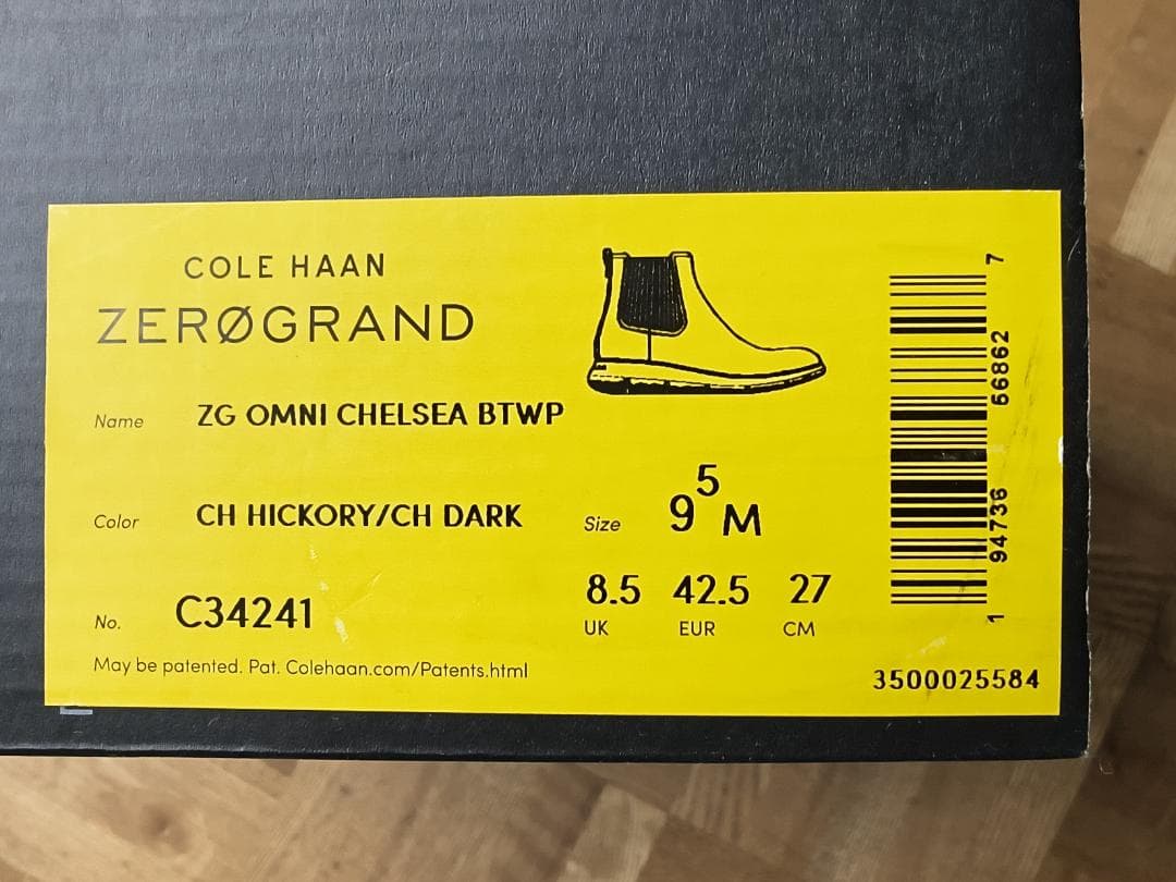 Cole Haan ダークブラウン 防水サイドゴアブーツ オレンジトリム　9.5