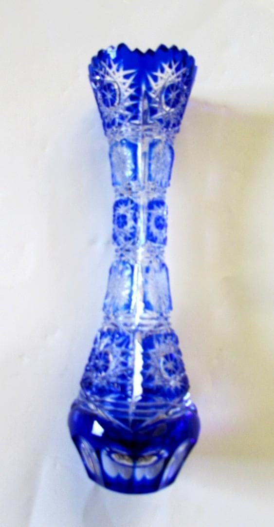 ボヘミアン　クリスタルカットガラス花瓶