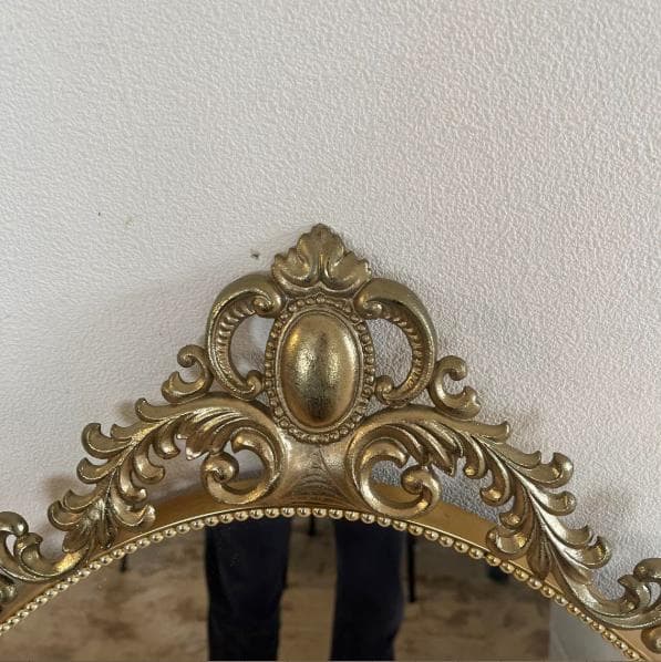 ゴールド　壁掛け鏡　鏡　アンティーク　ミラー　アンティークミラー