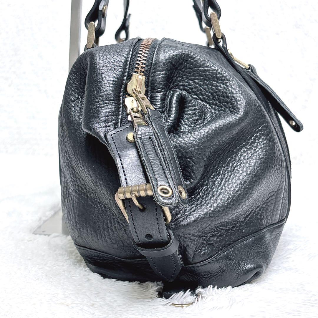 マスターピース ボストンバッグ 2way ゴールド金具 牛革 y2k