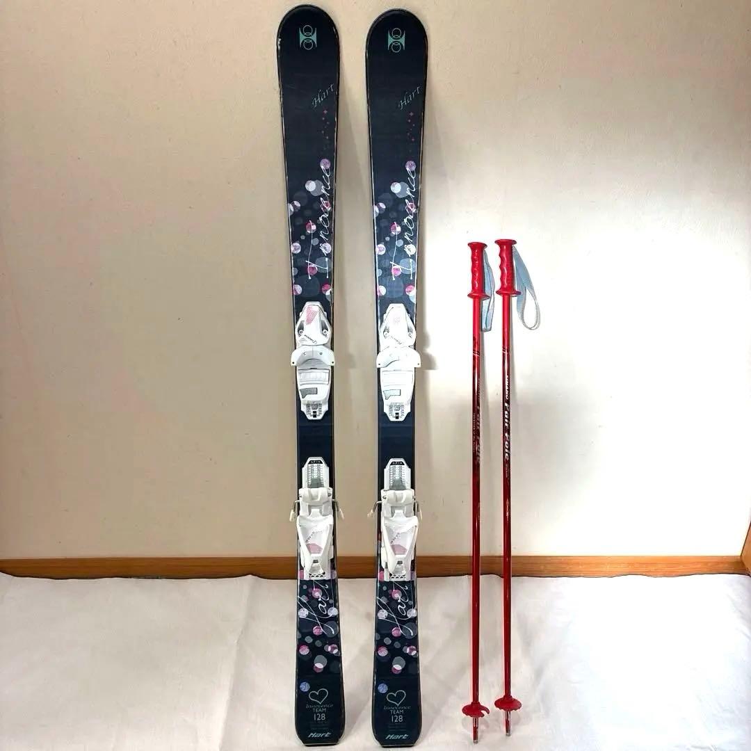 あん　子供用ハートスキー板セット　スキー板128 ストック90