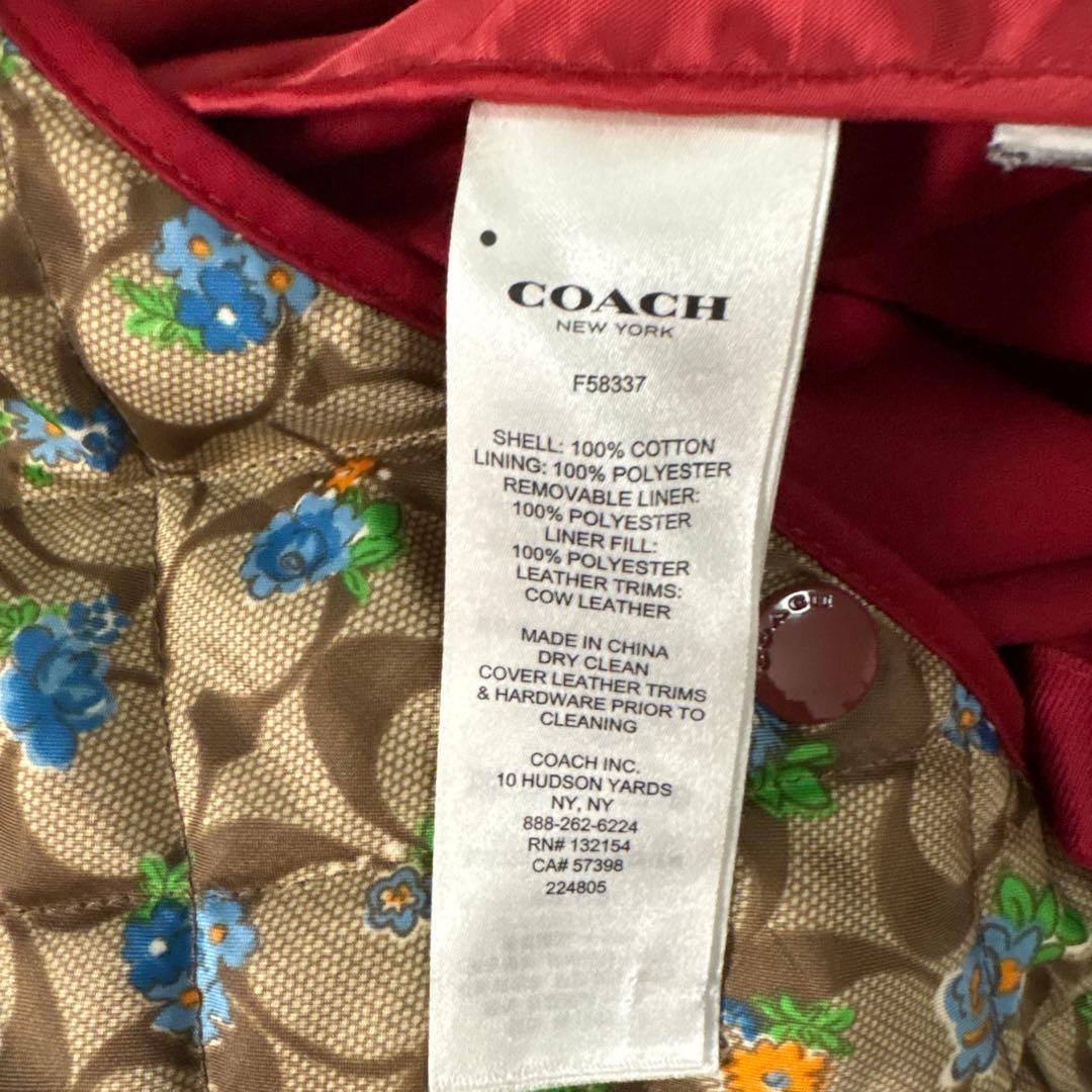 美品　COACH コーチ　ライナー付き　ミドルコート