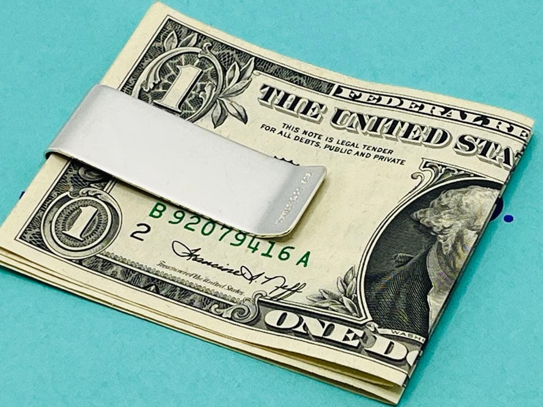 c307 ティファニー　エンジンターン　マネークリップ　シルバー　925